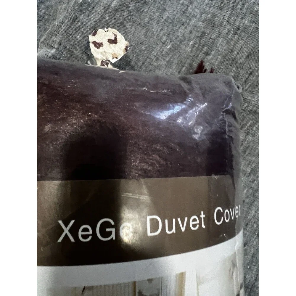 XeGe Plush Shaggy Duvet Cover & 2 cases  Queen burgandy plum wine 90